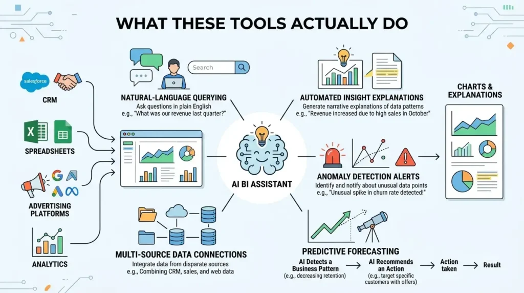 best AI BI Tools for Small Business: 2026 Guide 2 AI business intelligence infogra… 202608241257