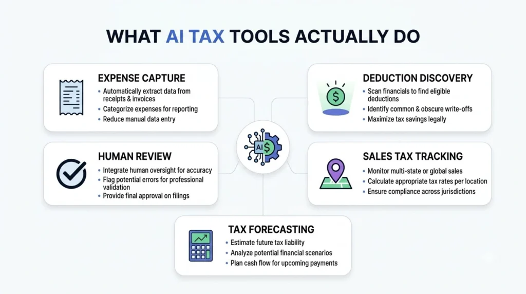 AI tax tools infographic design 202608090410