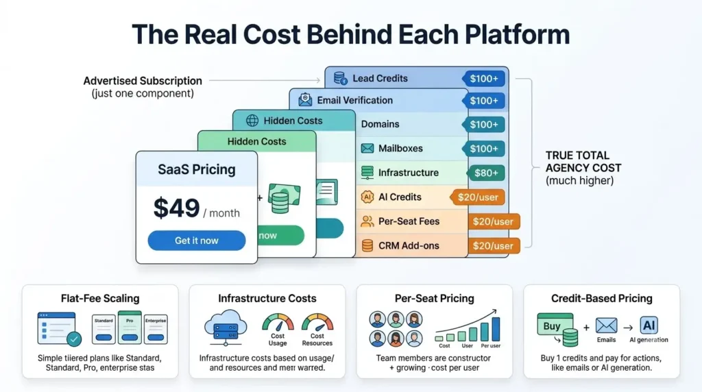 Best AI Cold Email Tools for Agencies in 2026 3 Infographic showing hidden SaaS … 202608241241