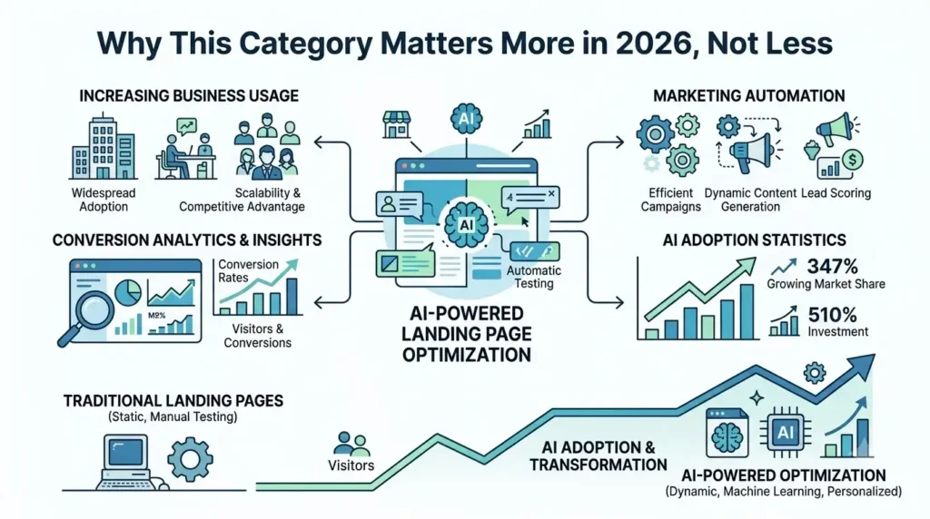 Best AI Landing Page Builders for Conversion Optimization in 2026 1 Minimalist business infographic … 202608191818